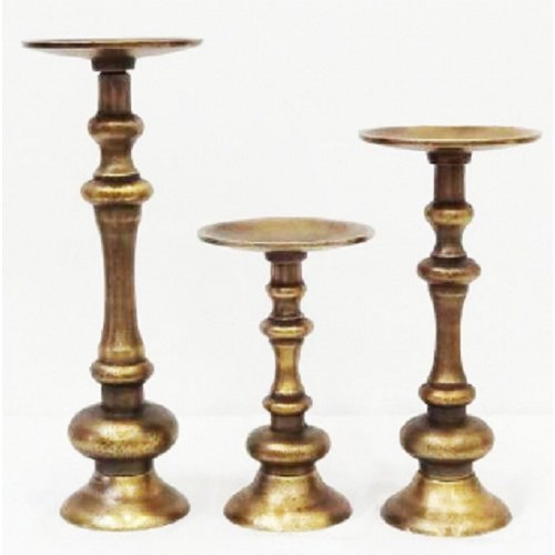 Polished Brass Candle Stand, Packaging Type : Carton Box