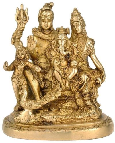 Golden Polished Brass God Statue, For Temple, Interior Decor, Gifting, Packaging Type : Thermocol Box