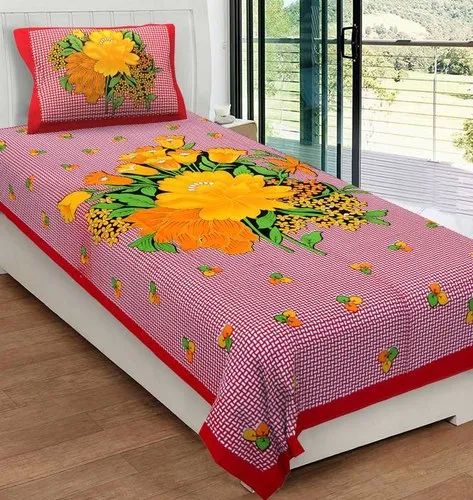 Multicolor Cotton Printed Single Bedsheet, Feature : Comfortable