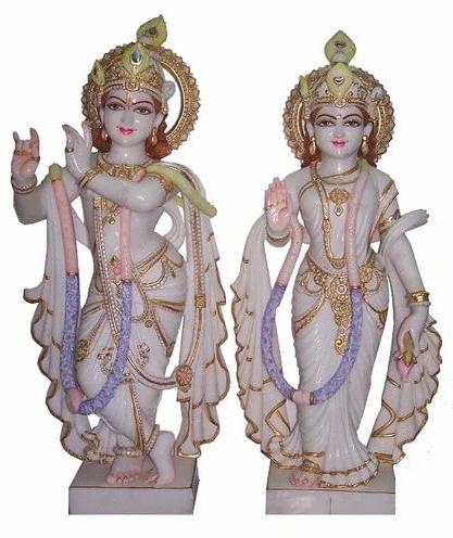 White Marble God Statue, For Temple, Interior Decor, Gifting, Packaging Type : Carton Box