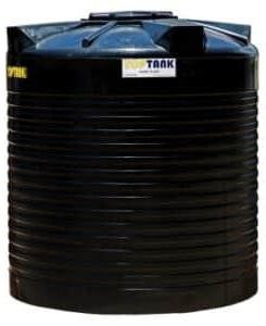 Round Black Cylindrical Water Storage Tank