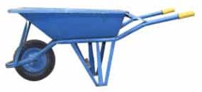 Mild Steel Blue Single Wheel Barrow, For Cleaning Purpose