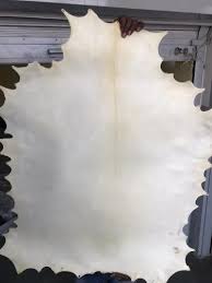 White Goat Skin Parchment Leather, Form : Cream