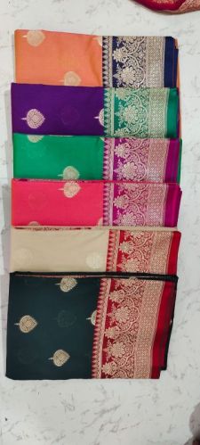 Weaving Design Banarasi Silk Sarees, Saree Length : 5.5 M (separate Blouse Piece)