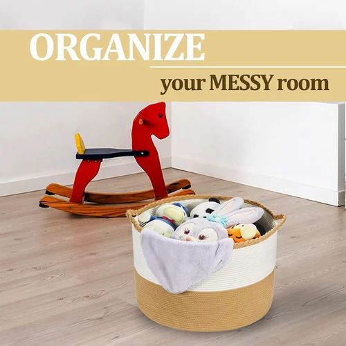 Multicolor Uzer Round Handmade Jute Storage Basket, For Stores, Feature : Washable