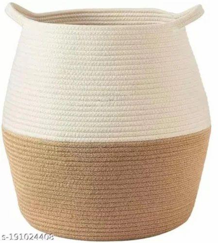 Round Handmade Jute Basket, Feature : Re-usability, Washable