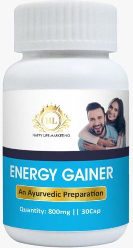 Natural Energy Gainer 800mg Capsule, For Hospital, Clinical, Personal, Packaging Type : Plastic Bottle