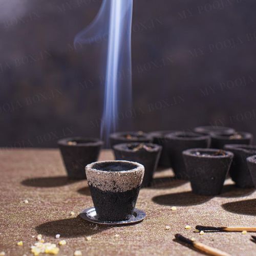 NATURAL POWDERS Sambrani Cup, Color : Black