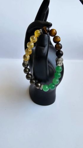 Real Agate Stone round Money Magnet Bracelet, Weight : 15 t0 20 grams