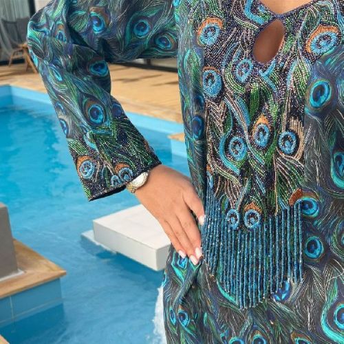 Handwork Printed Fabric, Color : Black 50mm Festive Wear