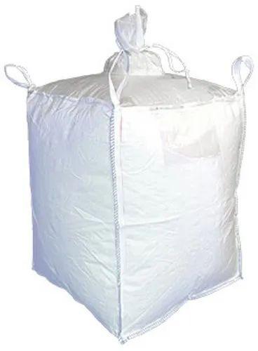 White Top Spout Bottom Flat FIBC Bag, For Packaging, Storage Capacity : 1250kg