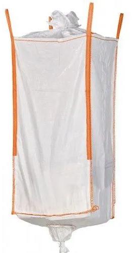 White Top Spout Bottom Spout FIBC Bag, For Packaging, Storage Capacity : 1250kg
