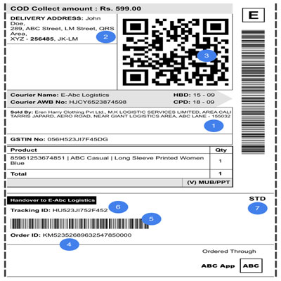 Printed Paper Shipping Label, Available Color : White