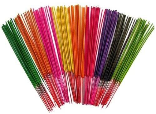 Multicolor Bamboo Colored Incense Sticks, For Religious Purpose, Length : 8-12 Inch