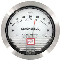 White Round Magnehelic Differential Pressure Gauge, For Industrial, Display Type : Analog