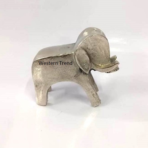 Western Trend Silver Alluminium Decorative Metal Elephant for Home