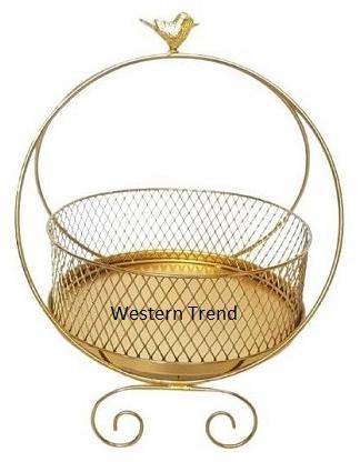 Western Trend Iron Hamper Basket For Gifting, Technics : Hand Made