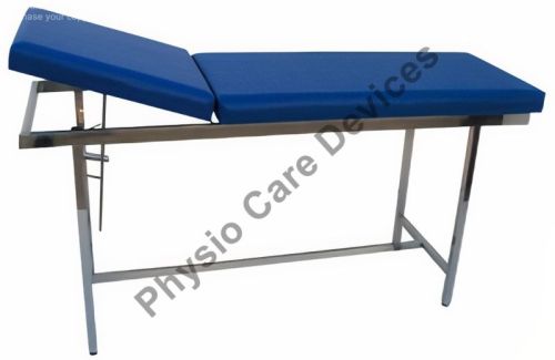 Multicolor Rectangle Physio Metallic Treatment Table (Fixed Height), For Hospital, Fabric Material : Rexine