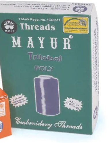 Multicolor Plain Double Twist Polyester Mayur Embroidery Thread, Packaging Type : Paper Box