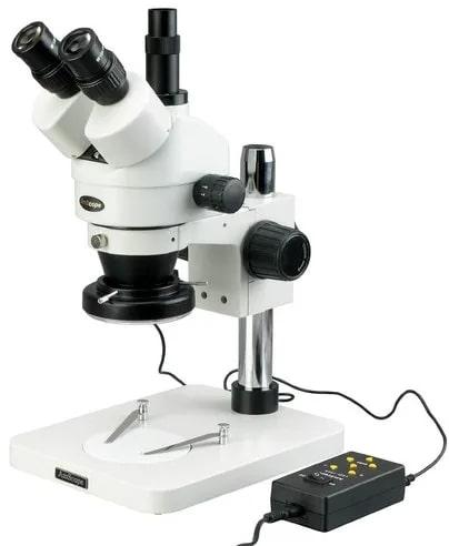 Electricity Trinocular Stereo Zoom Microscope, Size : Standard