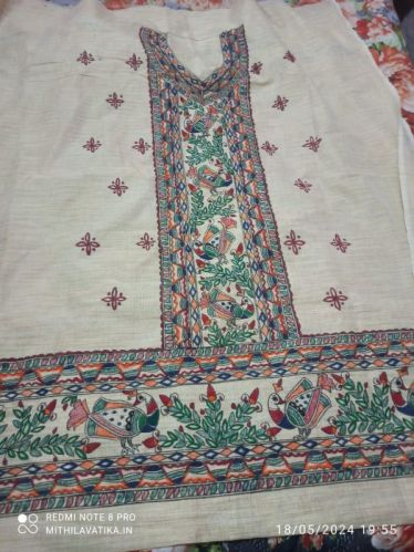 Madhubani Hand Painted Kurti Fabric