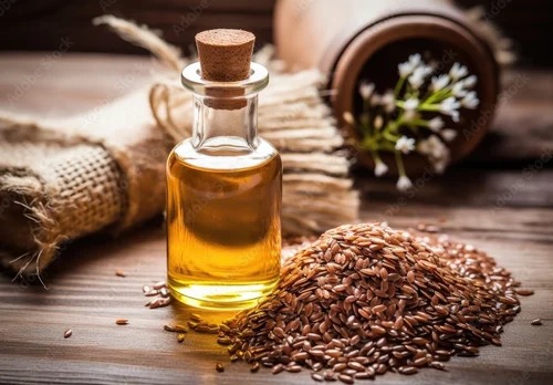 Yellow Natural Flaxseed Oil, For Cooking, Packaging Type : Bottle