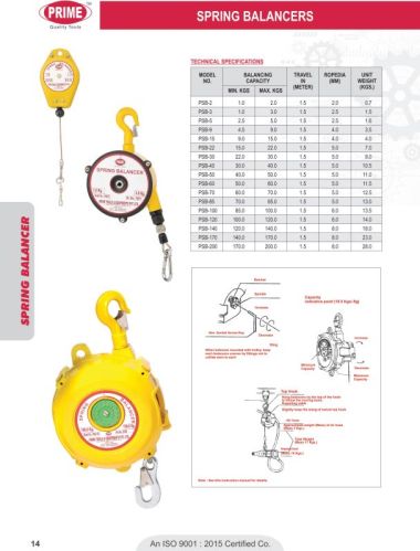 0-2 Kg ALLOY STEEL PRIME SPRING BALANCER, Feature : Industry Approved Design