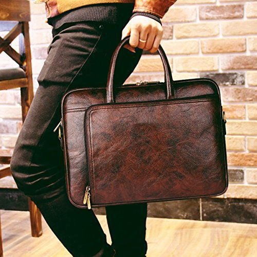 Brown Plain Mens Leather Office Bag, Feature : Shiny Look, Complete Finishing