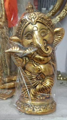 Polished Brass Bal Ganesha Statue, Color : Golden