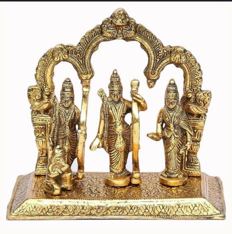 Golden Brass Medium RAM Darbar Statue, For Shop, House, Hotel