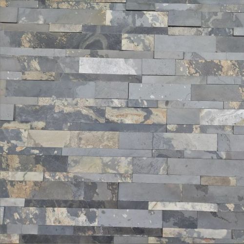 Autumn Rustic Flexible Slate Veneer 3D Ledger Stone Panels For Wall Cladding, Culture Slate Panels O