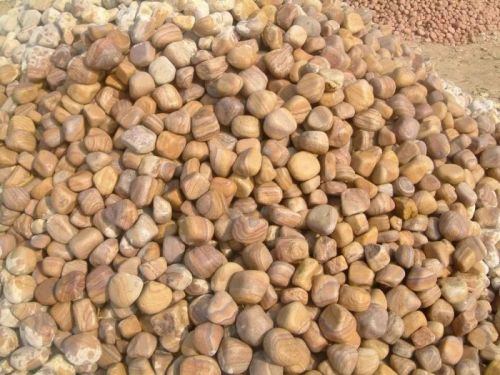 Indian Rainbow Sandstone Round Tumbled Decorative Pebble Stones For Garden Landscaping Decoration Wa