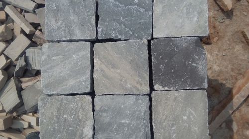 Sagar Black Indian Sandstone Cobble Stone Pavers Outdoor Garden Cube Cobble Road Paver Driveway Natu