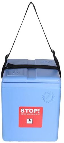 FAIRBIZPS Vaccine Carrier Box With 4 Ice Pack Large (1.67 Ltr.) Hinged Lid & Stopper (Blue).