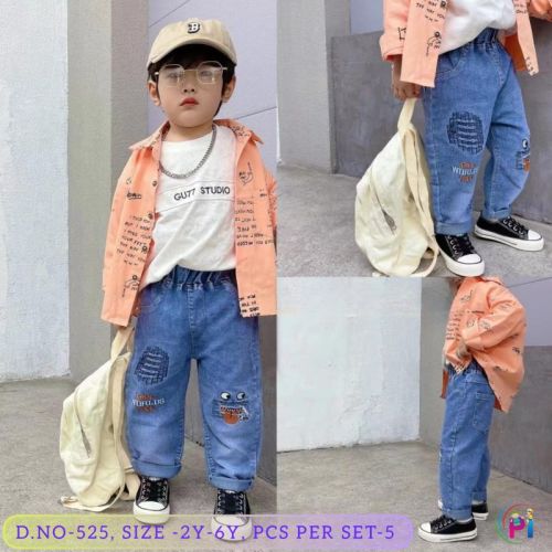 Printed Kids Boys Denim Jeans, Age : 2-6 Years