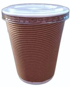 360ml 12oZ Ripple Paper Cup With Plastic Lid