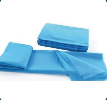 VCOR Healthcare Blue Cotton Plain Disposable Bed Sheet, For Hospital, Size : Multisizes