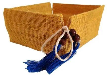 Yellow Foldable Jute Basket, Feature : Easy To Carry, Eco Friendly, Re-usability, Superior Finish