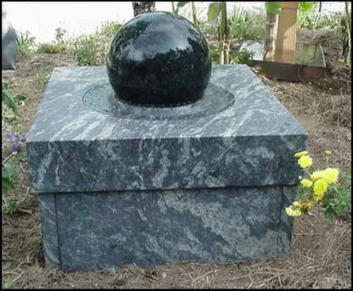 Stone Black Sphere Fountain