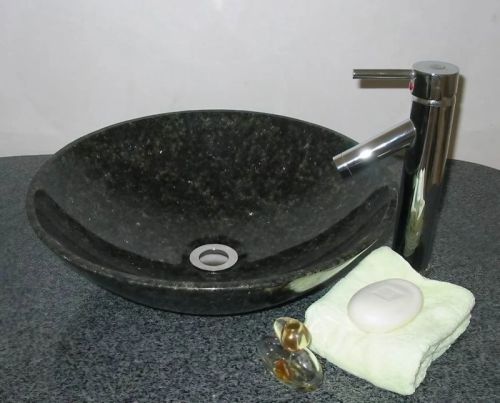 Black Marble Cone Stone Basin