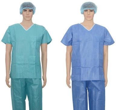 Half Sleeves Plain Scrub Suit, For Hospital, Size : All Sizes