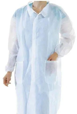 Plain White Disposable Visitor Gown Xl & Xxl, Technics : Machine Made For Hospital