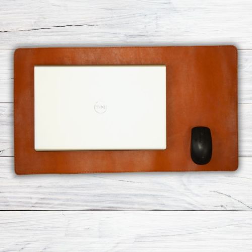 Orange Leather Desk Mat, For Home, Office