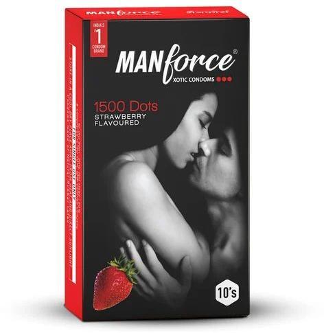 10 Pieces Manforce Dotted Condom, For Personal, Size : Regular