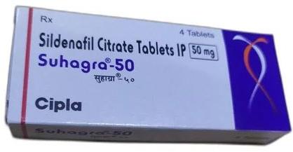 Suhagra 50 Mg Tablet, Packaging Type : Box