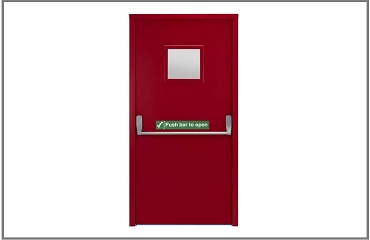 Hinged Rectangular Mild Steel Fire Rated Door, For Industrial, Position : Interior