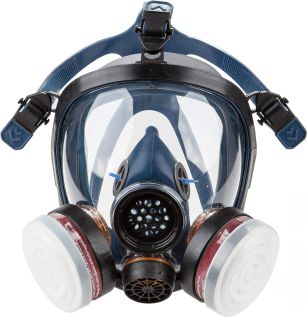 Dark Grey Polycarbonate Full Face Respiratory Mask
