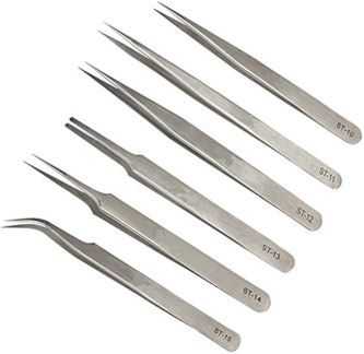 Silver Stainless Steel Tweezers Set, For Industrial