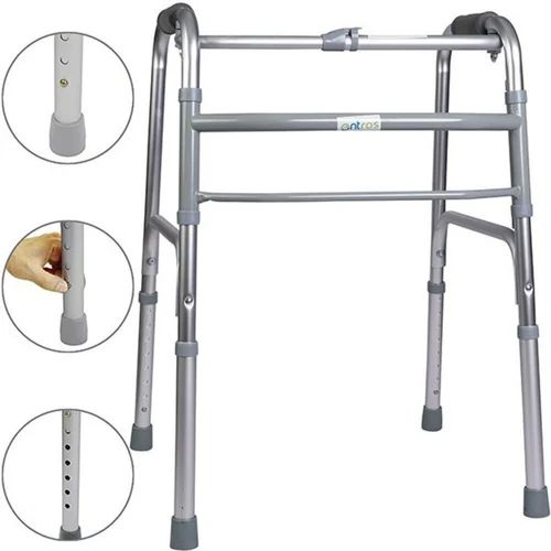 Polished Iron Adjustable Folding Walker