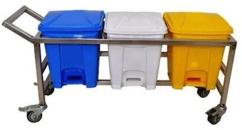 Blue Plastic Bio Waste Trolley, For Hospitals, Capacity : 16-30 Litre